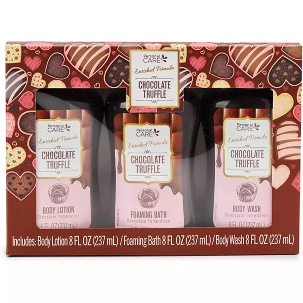 New Chocolate Truffle 3-Piece Bath Set of lotion, body wash and bath foam
